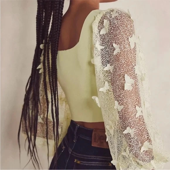 Free People Butterfly Crop Top - Picture 2 of 6